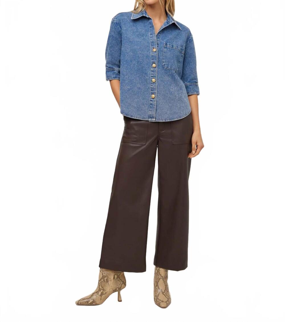NEW FIFTEEN TWENTY suri button up top in denim